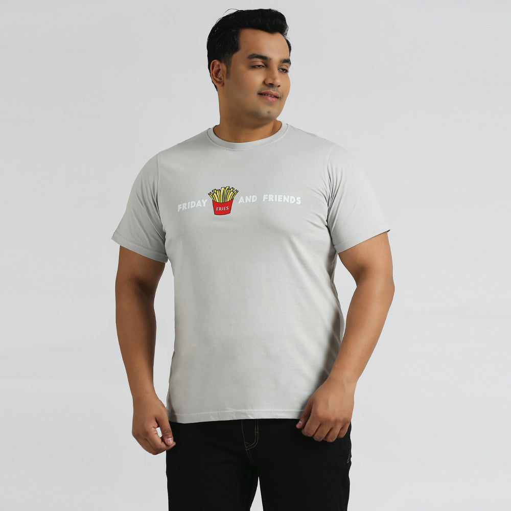 Plus Size Graphic T-Shirt | 4XL - 10XL | 100% Cotton | Grey