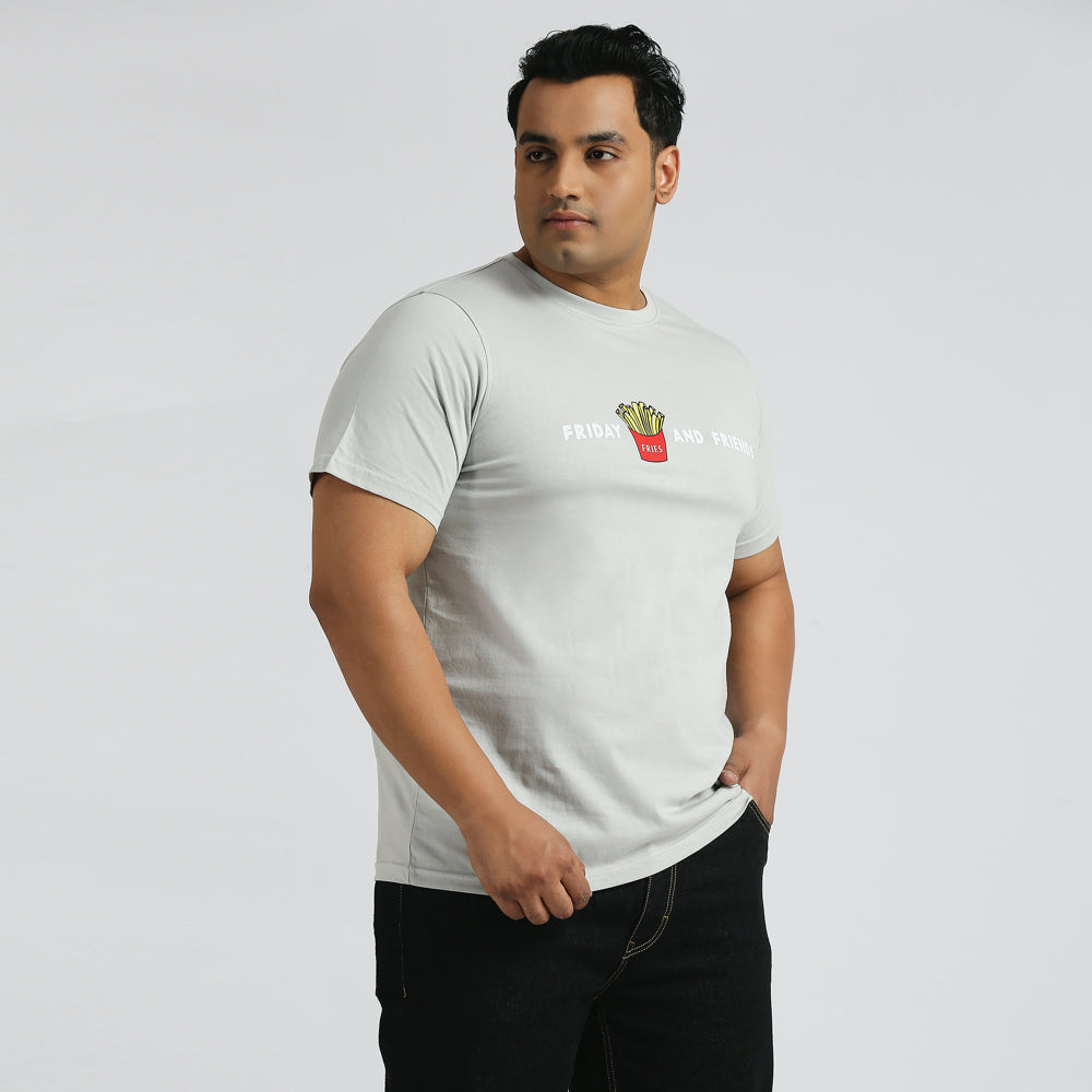 Plus Size Graphic T-Shirt | 4XL - 10XL | 100% Cotton | Grey