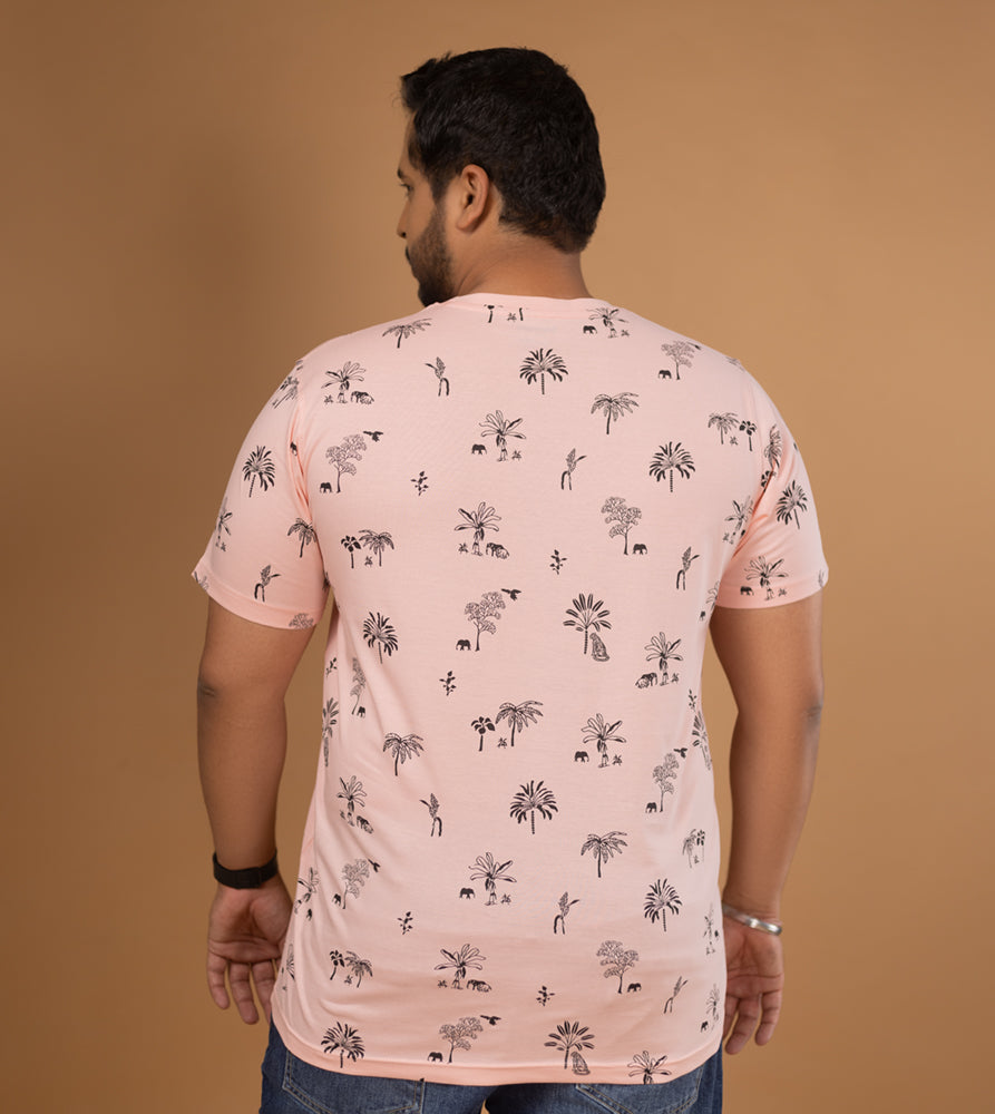Plus Size Aop T-shirt | 4XL - 10XL | 100% Cotton | Pink