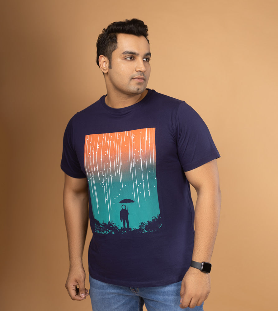 Plus Size Graphic T-Shirt | 4XL - 10XL | 100% Cotton | Navy