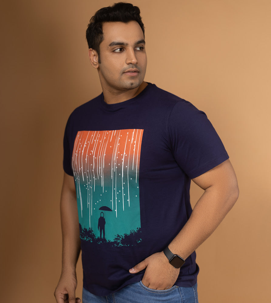Plus Size Graphic T-Shirt | 4XL - 10XL | 100% Cotton | Navy