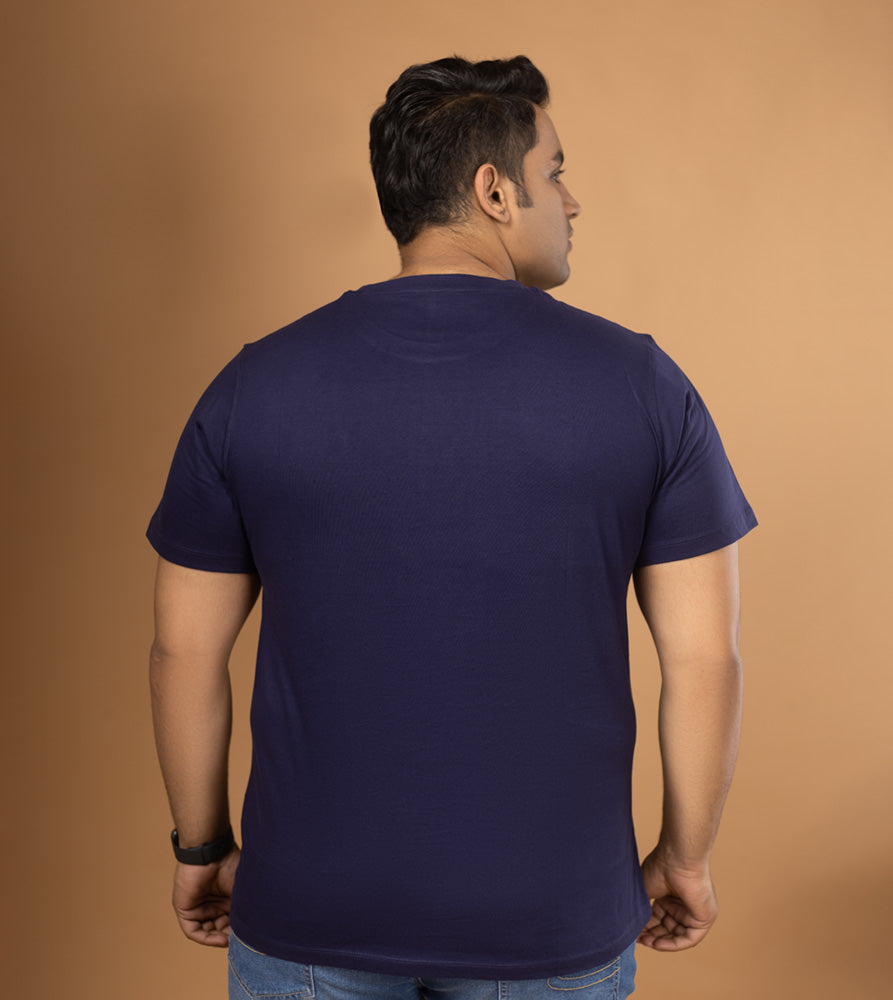 Plus Size Graphic T-Shirt | 4XL - 10XL | 100% Cotton | Navy
