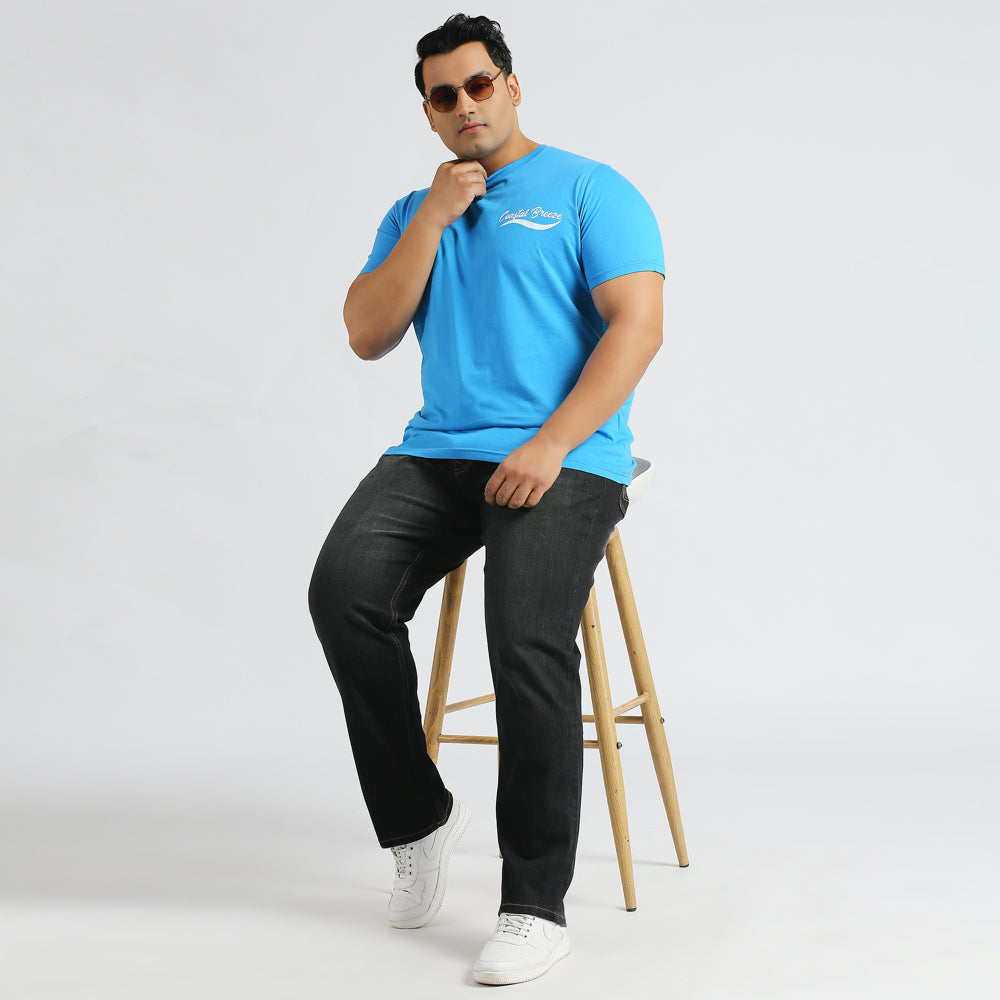 Plus Size Graphic T-Shirt | 4XL - 10XL | 100% Cotton | Blue