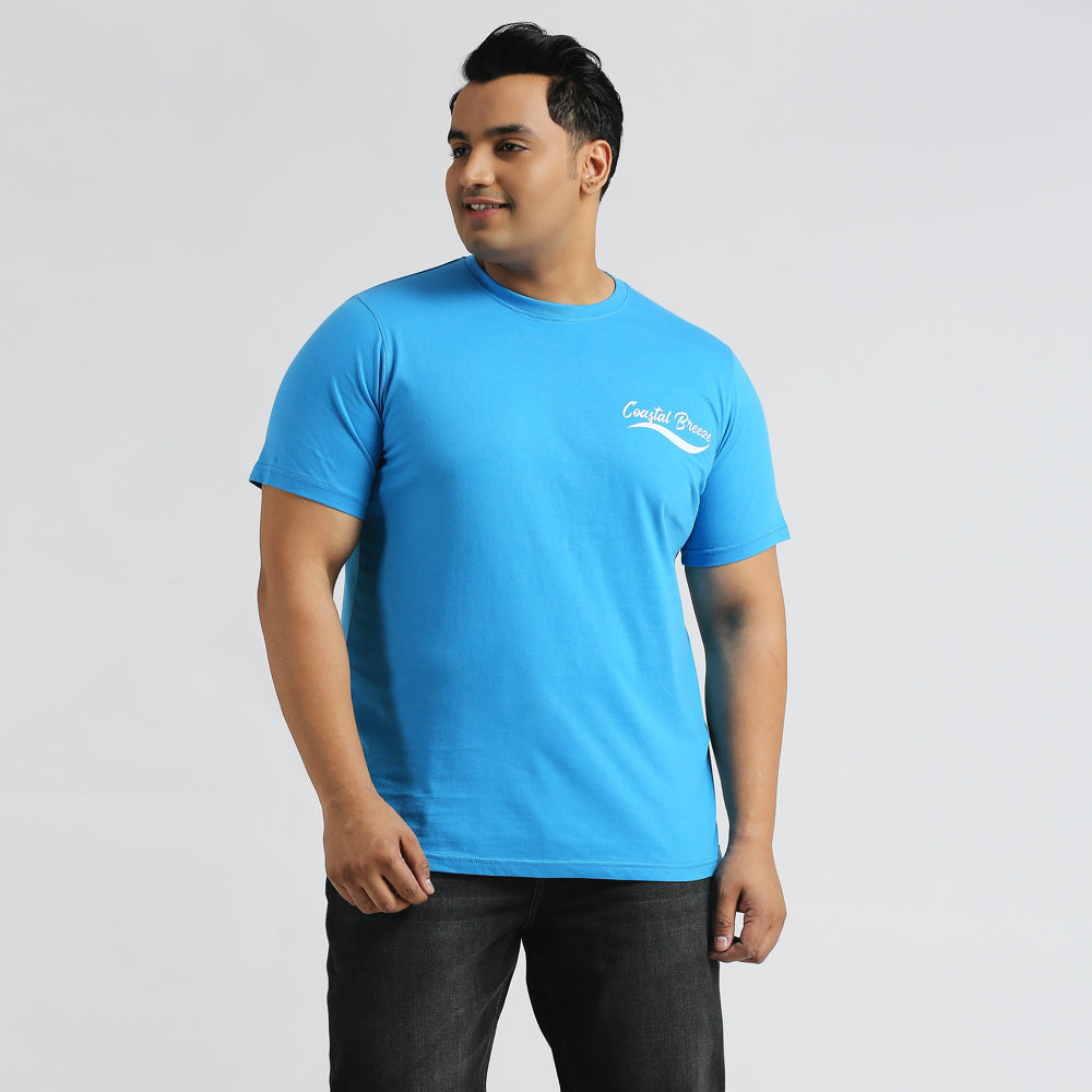 Plus Size Graphic T-Shirt | 4XL - 10XL | 100% Cotton | Blue
