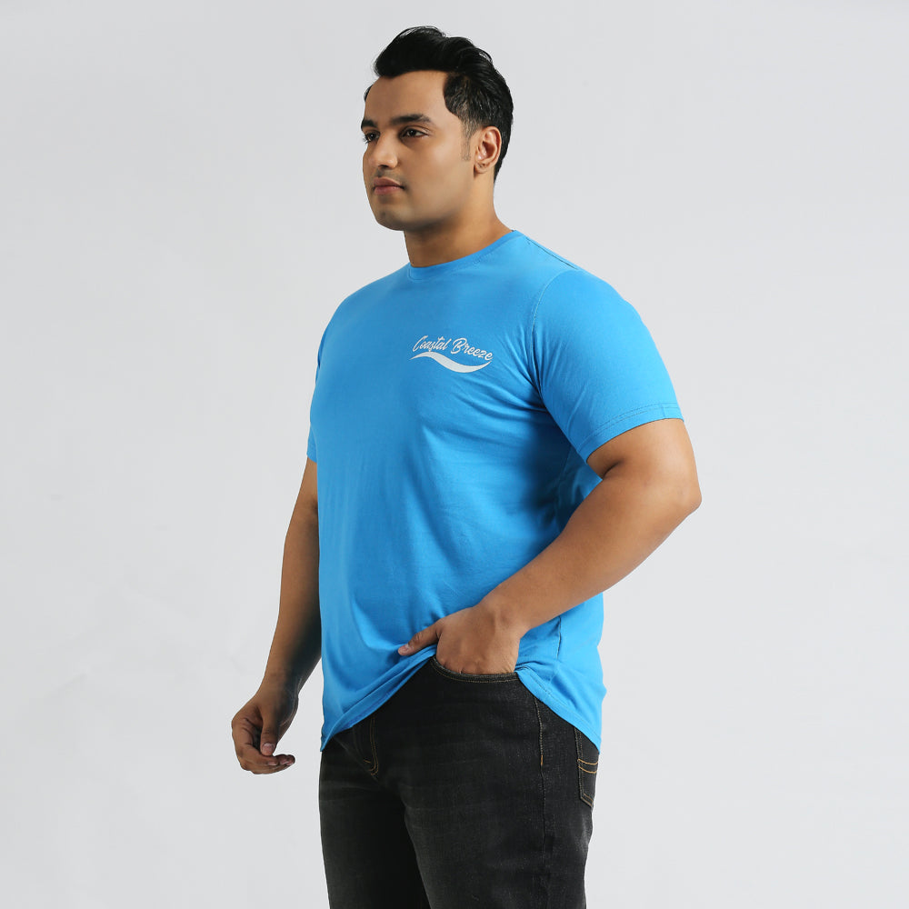 Plus Size Graphic T-Shirt | 4XL - 10XL | 100% Cotton | Blue