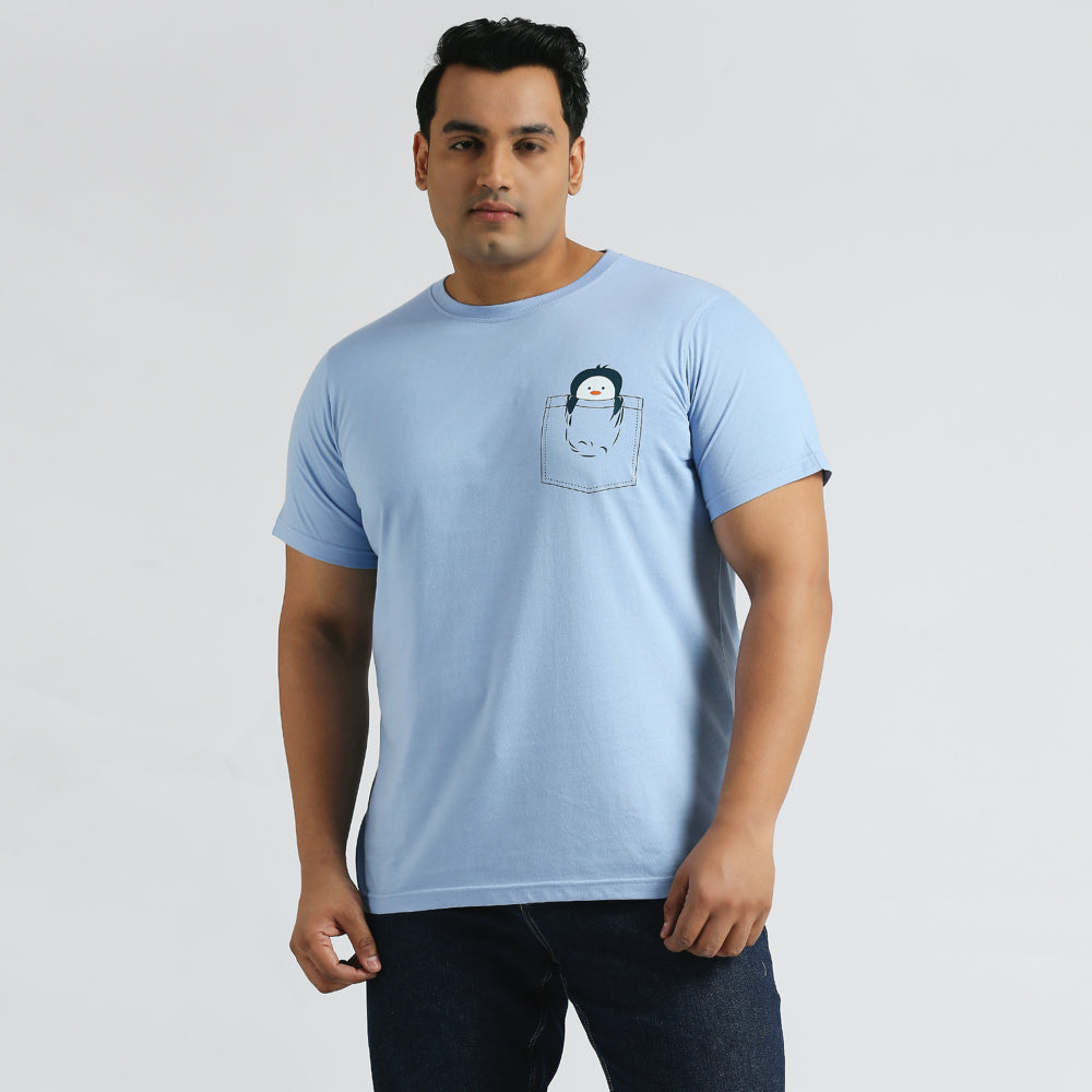 Plus Size Graphic T-Shirt | 4XL - 10XL | 100% Cotton | Blue