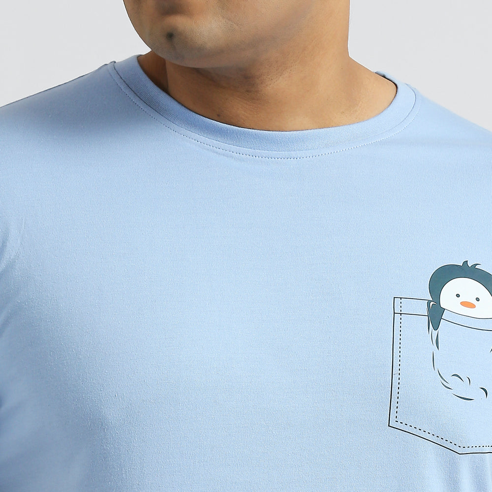 Plus Size Graphic T-Shirt | 4XL - 10XL | 100% Cotton | Blue