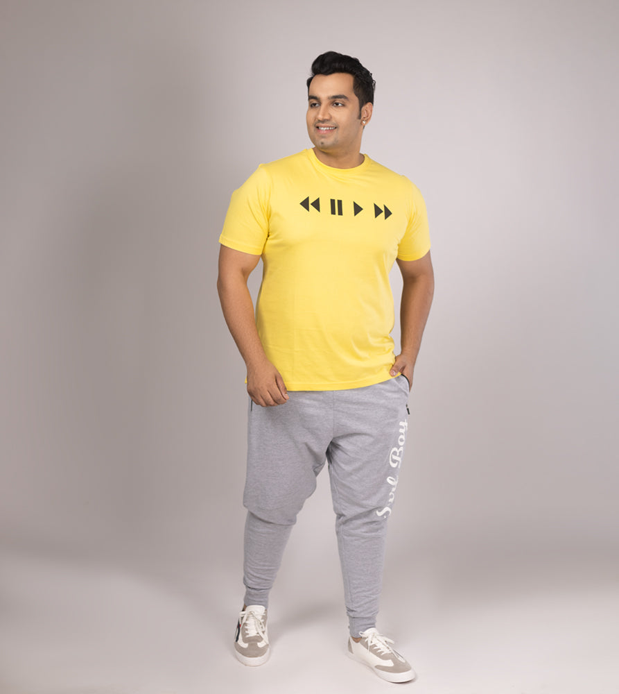 Plus Size Graphic T-Shirt | 4XL - 10XL | 100% Cotton | Yellow