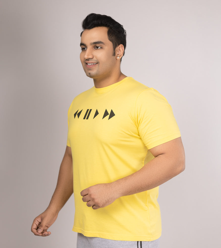 Plus Size Graphic T-Shirt | 4XL - 10XL | 100% Cotton | Yellow