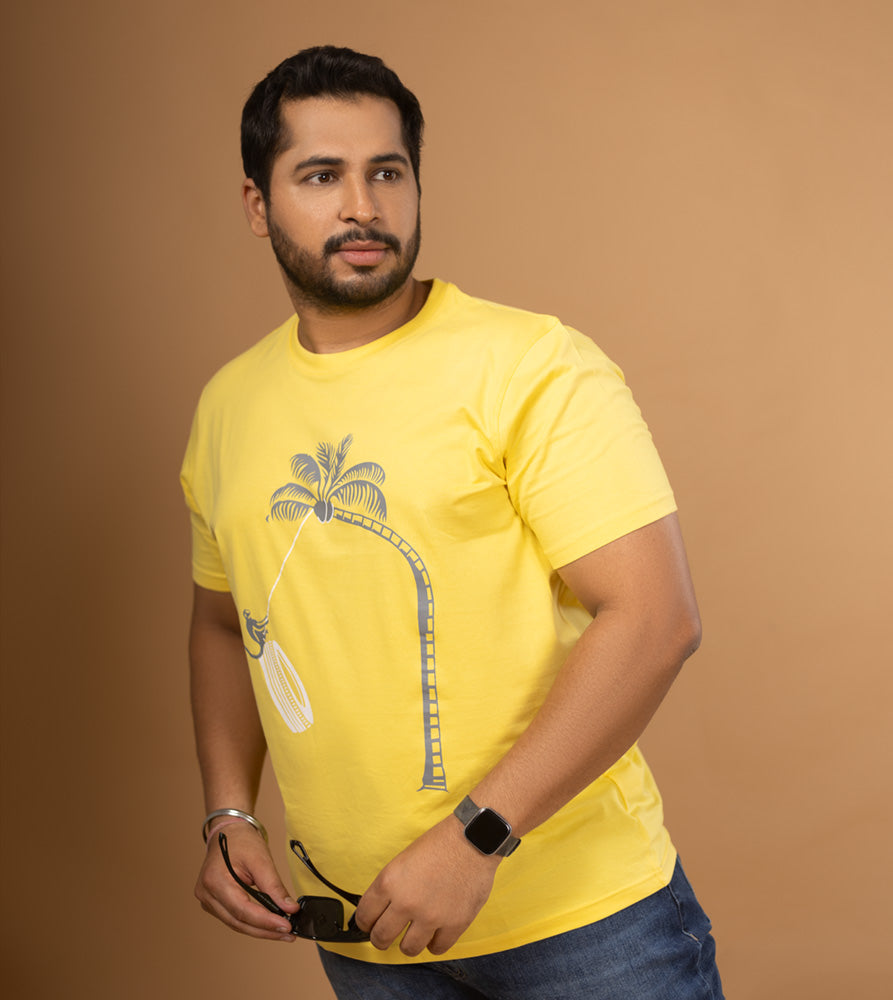 Plus Size Graphic T-Shirt | 4XL - 10XL | 100% Cotton | Yellow