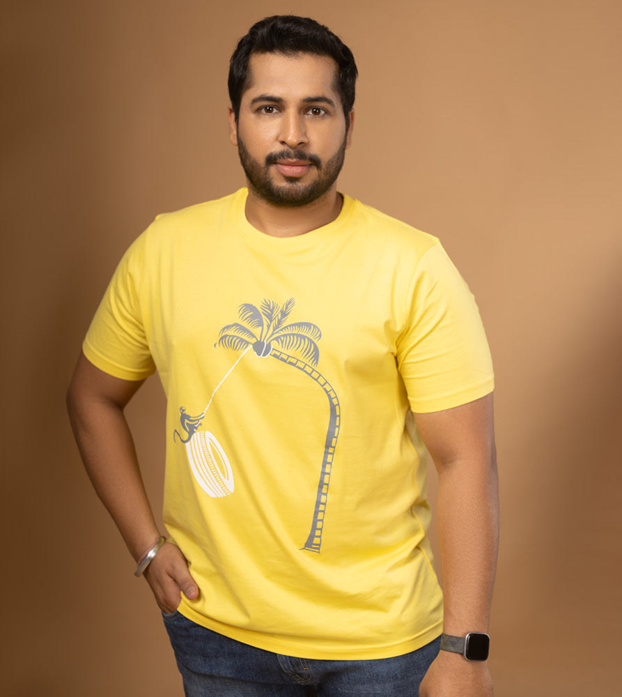 Plus Size Graphic T-Shirt | 4XL - 10XL | 100% Cotton | Yellow