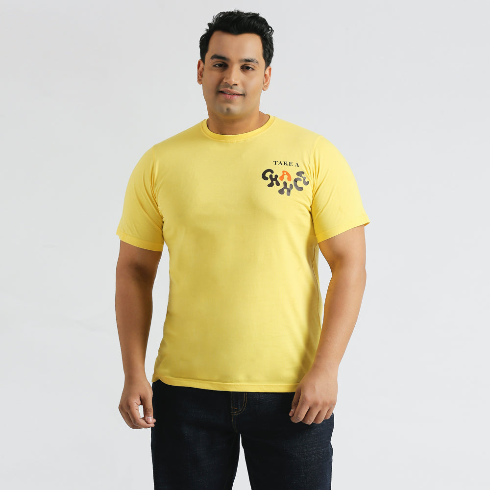 Plus Size Graphic T-Shirt | 4XL - 10XL | 100% Cotton | Yellow