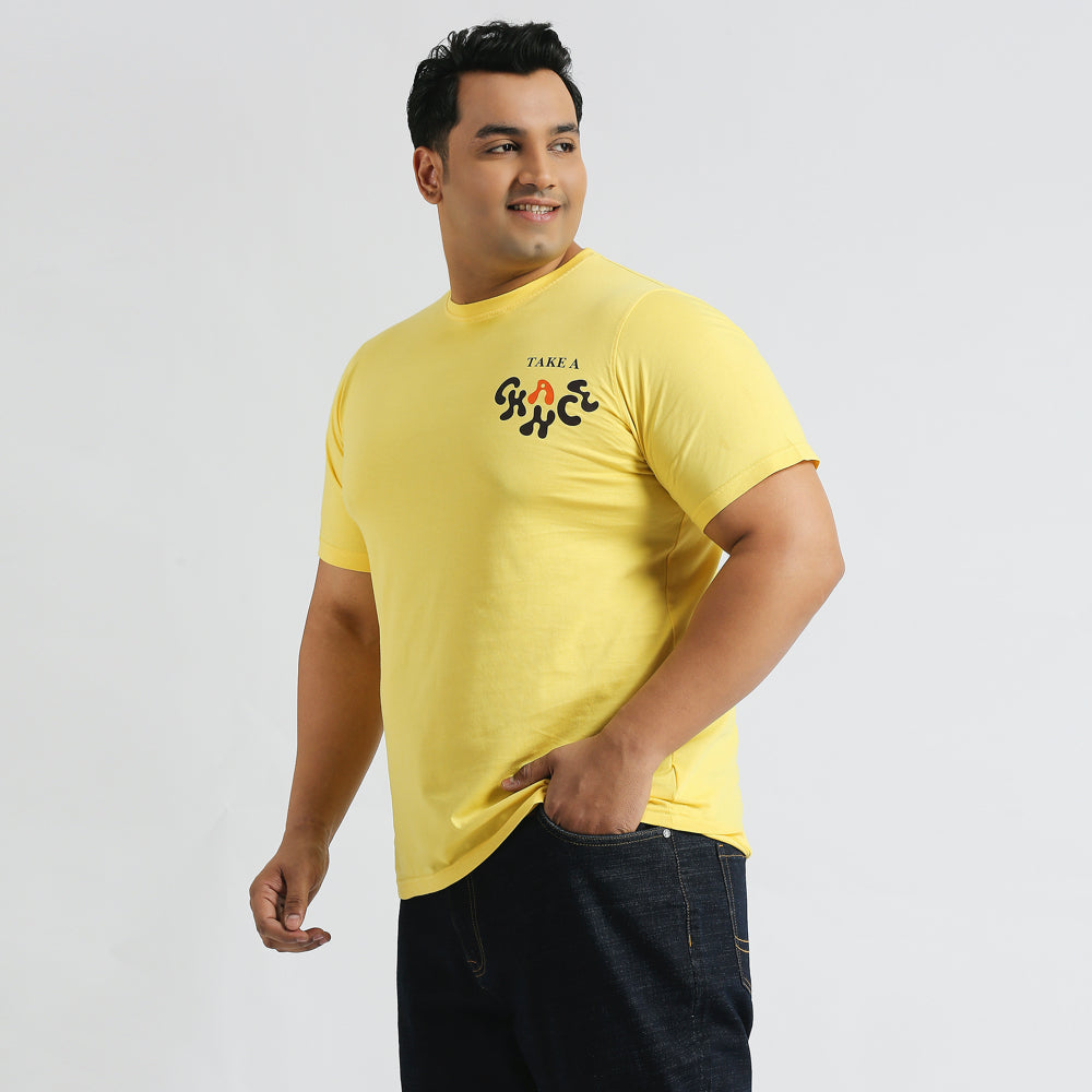 Plus Size Graphic T-Shirt | 4XL - 10XL | 100% Cotton | Yellow