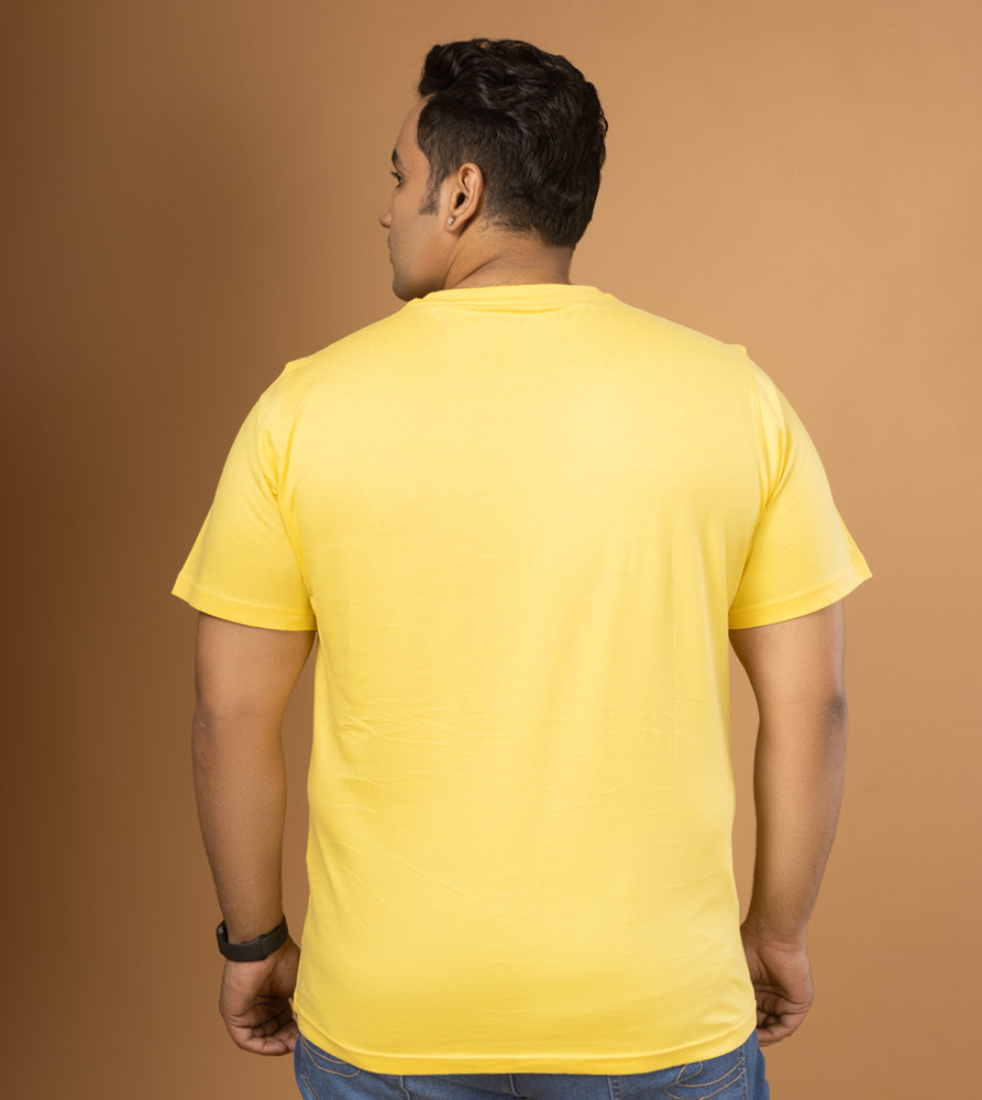 Plus Size Graphic T-Shirt | 4XL - 10XL | 100% Cotton | Yellow