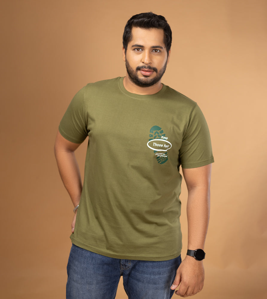 Plus Size Graphic T-Shirt | 4XL - 10XL | 100% Cotton | Olive