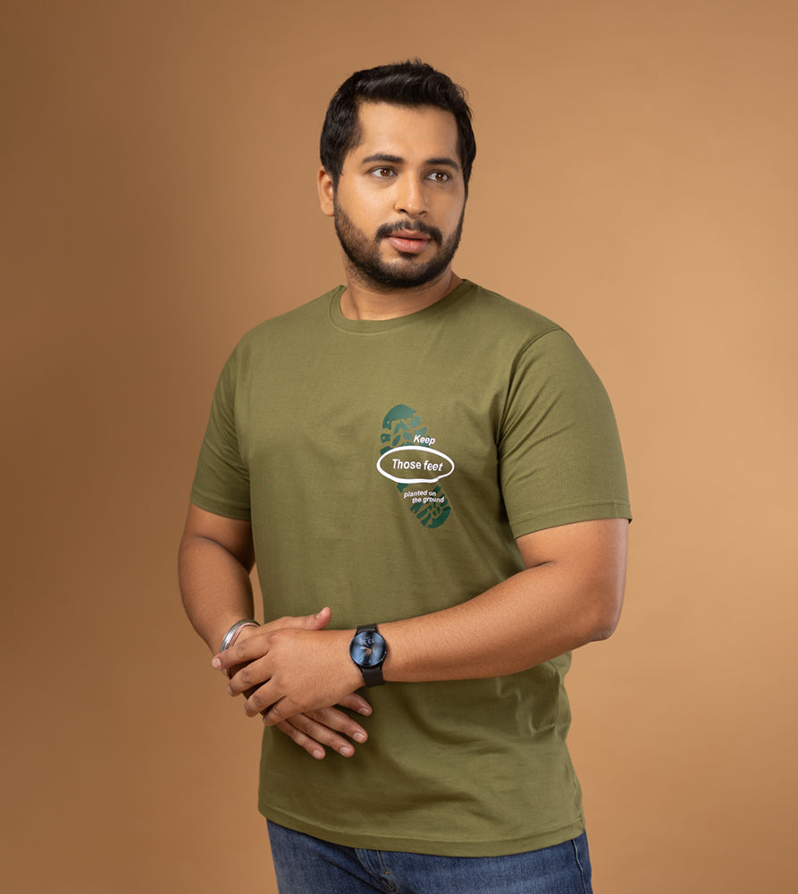 Plus Size Graphic T-Shirt | 4XL - 10XL | 100% Cotton | Olive