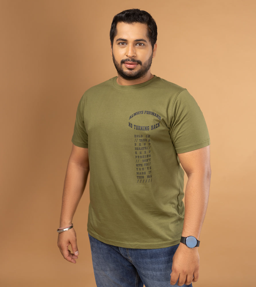 Plus Size Graphic T-Shirt | 4XL - 10XL | 100% Cotton | Olive