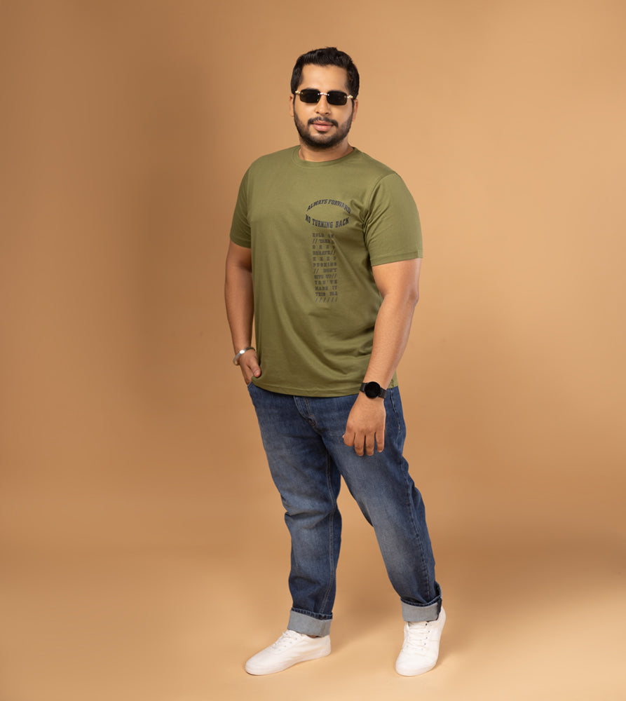 Plus Size Graphic T-Shirt | 4XL - 10XL | 100% Cotton | Olive