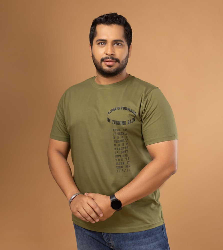 Plus Size Graphic T-Shirt | 4XL - 10XL | 100% Cotton | Olive