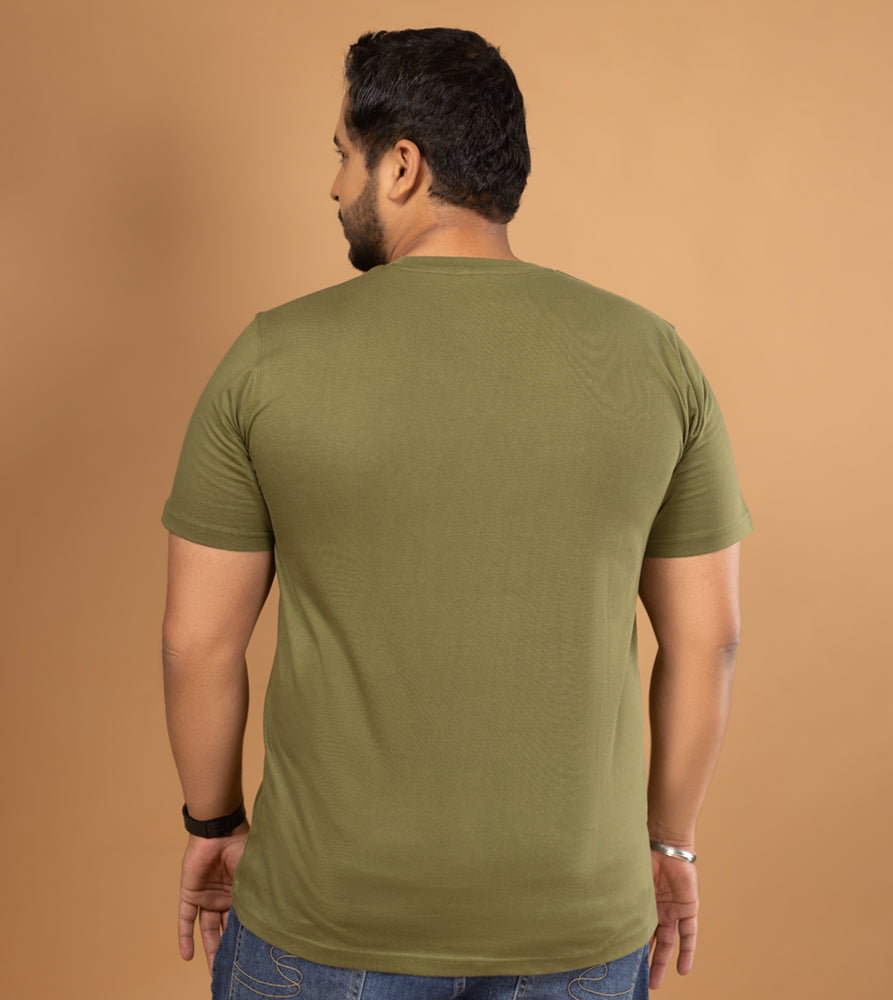 Plus Size Graphic T-Shirt | 4XL - 10XL | 100% Cotton | Olive
