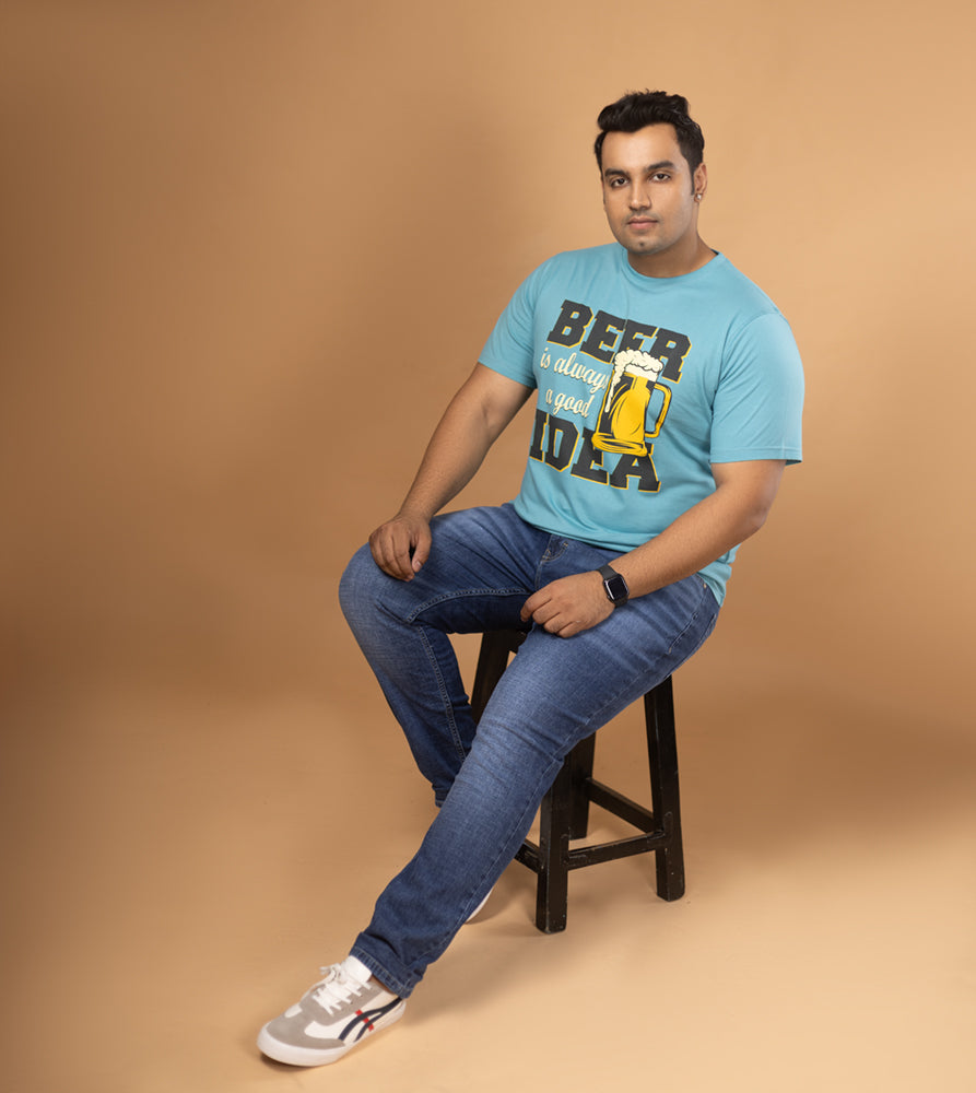 Plus Size Graphic T-Shirt | 4XL - 10XL | 100% Cotton | Teal