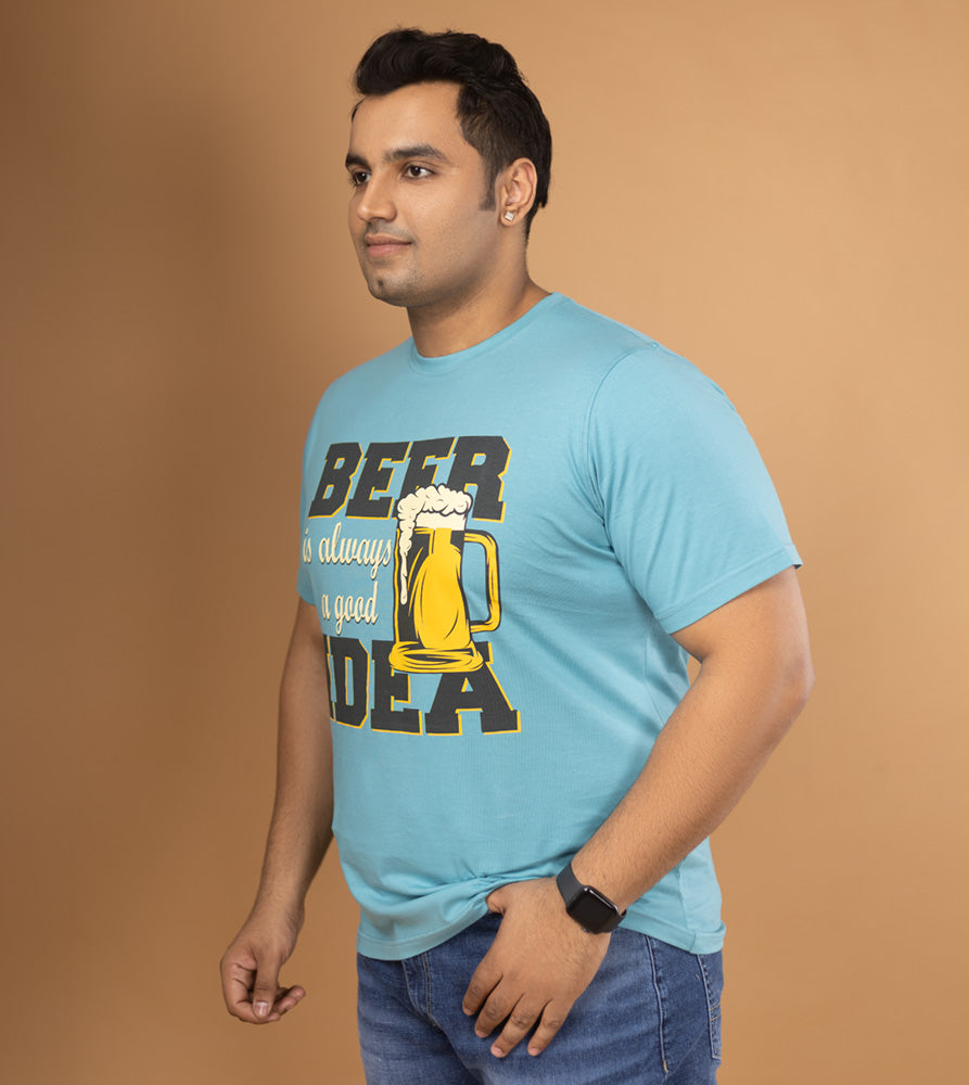 Plus Size Graphic T-Shirt | 4XL - 10XL | 100% Cotton | Teal