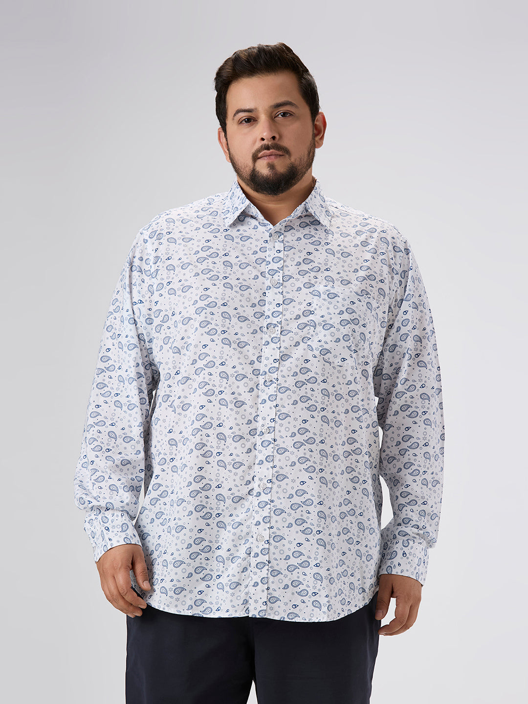 Plus Size Casual Shirt | 4XL-10XL | 100% Cotton | White