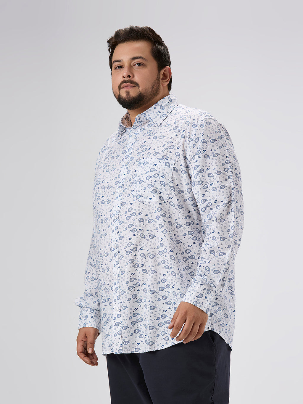Plus Size Casual Shirt | 4XL-10XL | 100% Cotton | White