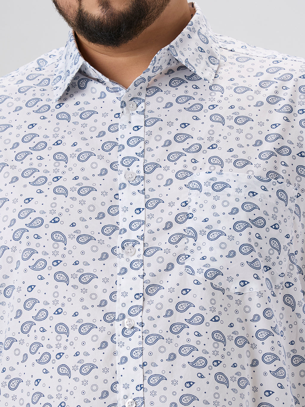 Plus Size Casual Shirt | 4XL-10XL | 100% Cotton | White