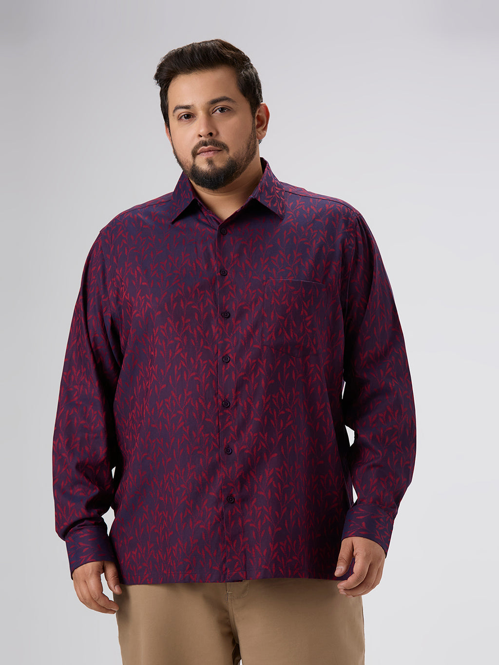 Plus Size  Evening Shirt | 4XL - 9XL | 100% Cotton | Red