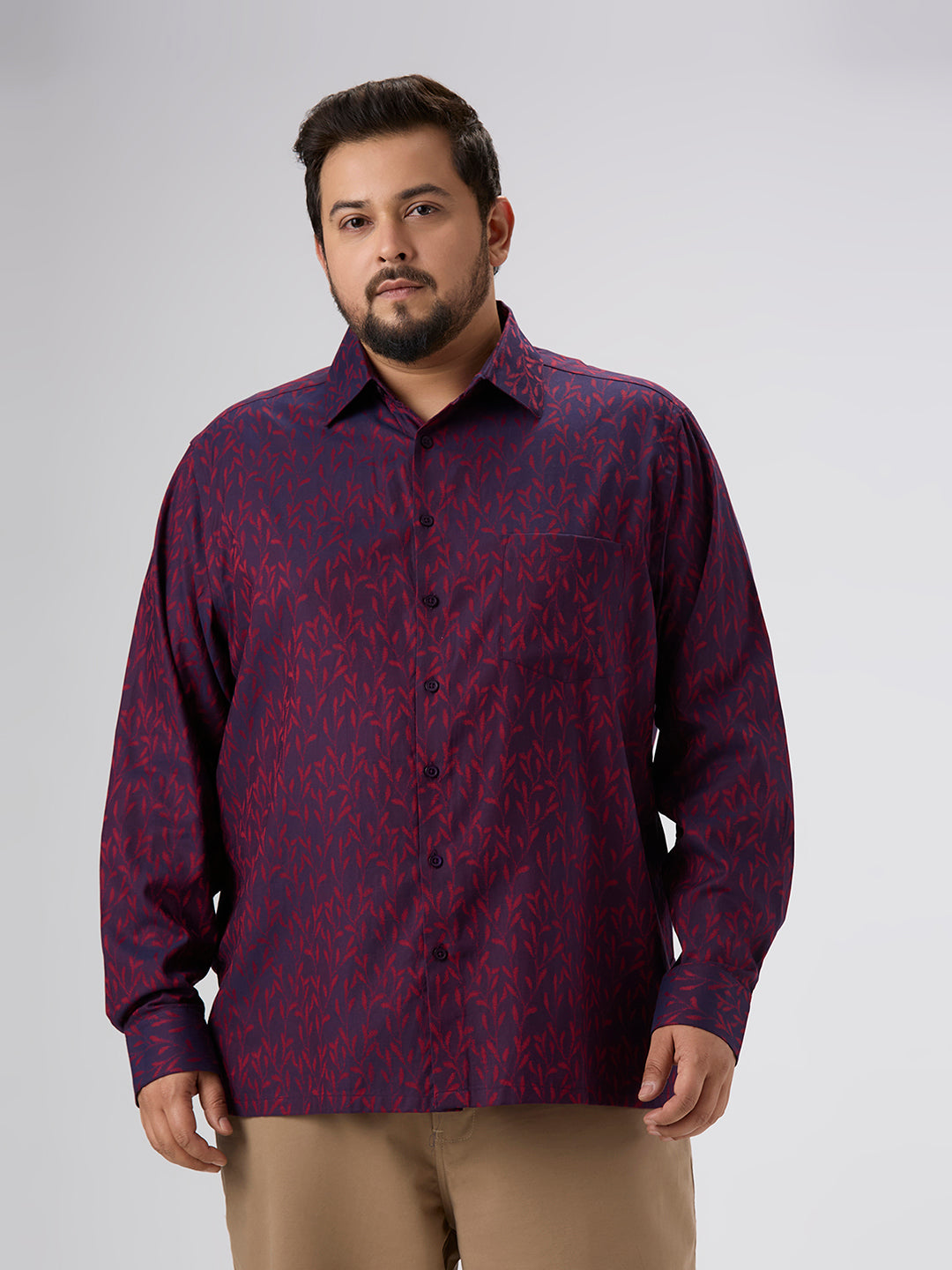 Plus Size  Evening Shirt | 4XL - 9XL | 100% Cotton | Red