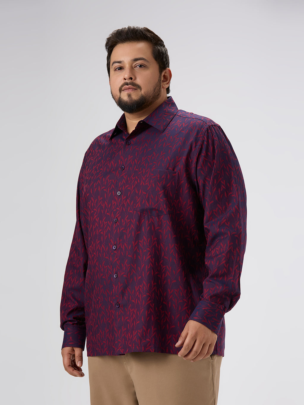 Plus Size  Evening Shirt | 4XL - 9XL | 100% Cotton | Red