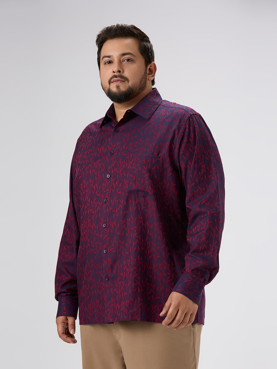 Plus Size  Evening Shirt | 4XL - 9XL | 100% Cotton | Red