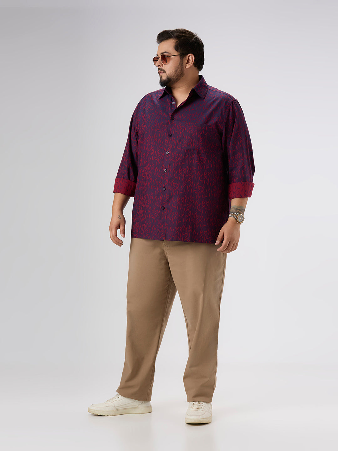 Plus Size  Evening Shirt | 4XL - 9XL | 100% Cotton | Red