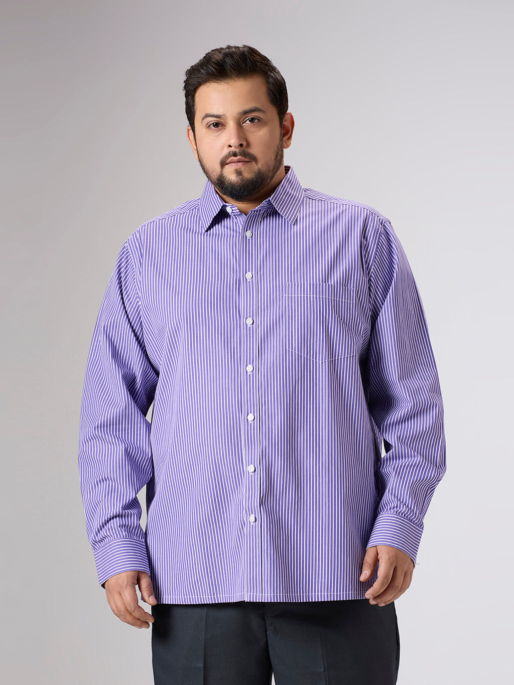 Plus Size Formal Shirt | 4XL - 10XL | 100% Cotton | Purple