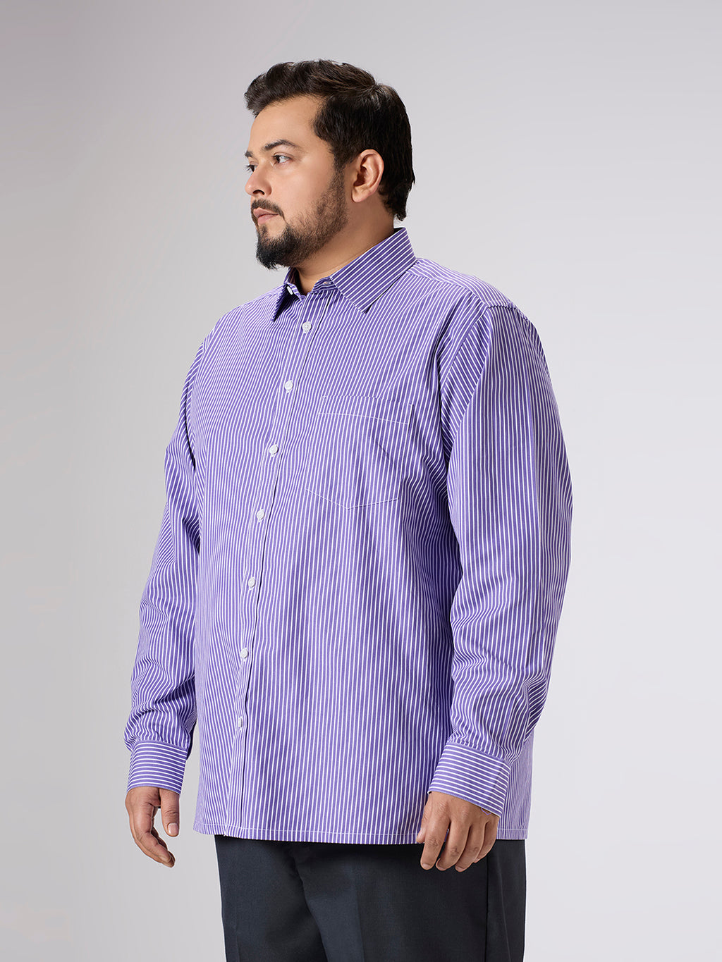 Plus Size Formal Shirt | 4XL - 10XL | 100% Cotton | Purple