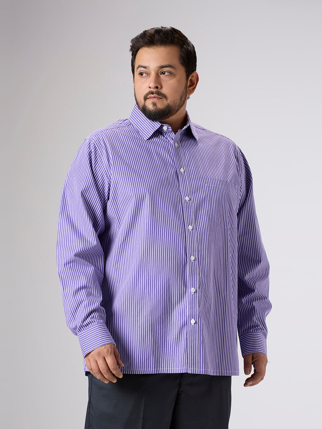 Plus Size Formal Shirt | 4XL - 10XL | 100% Cotton | Purple
