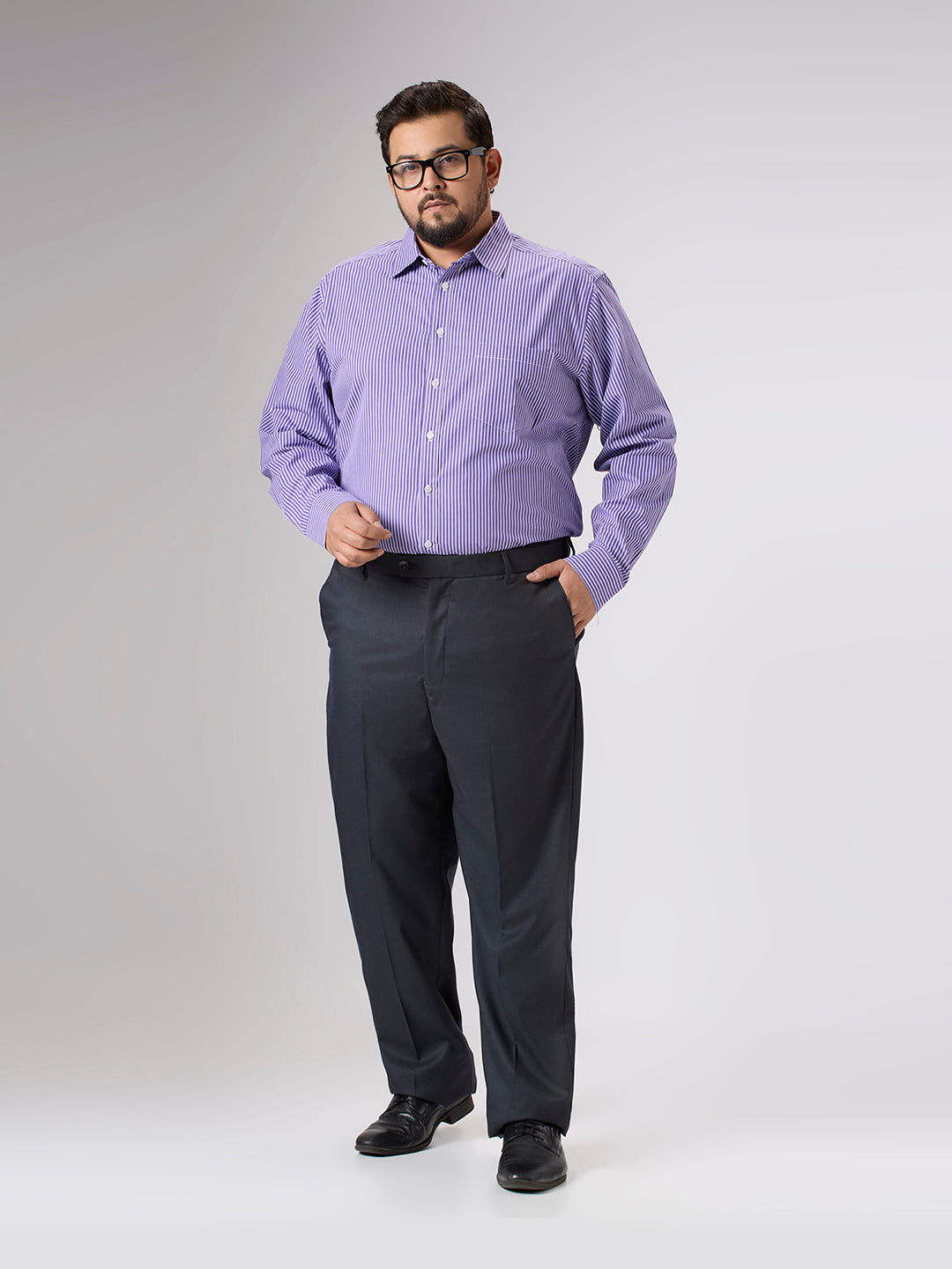 Plus Size Formal Shirt | 4XL - 10XL | 100% Cotton | Purple