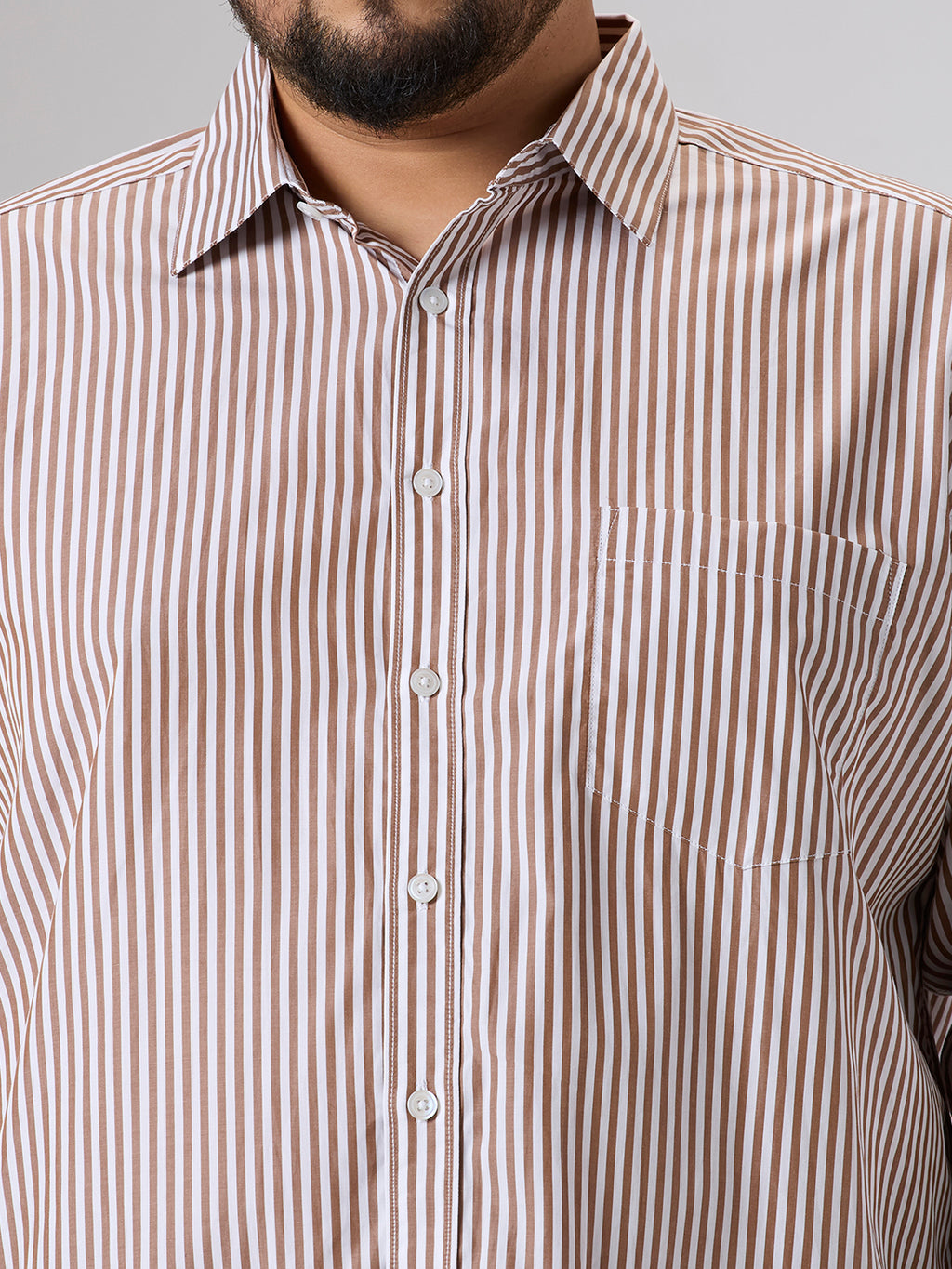 Plus Size Formal Shirt | 4XL - 10XL | 100% Cotton | Brown