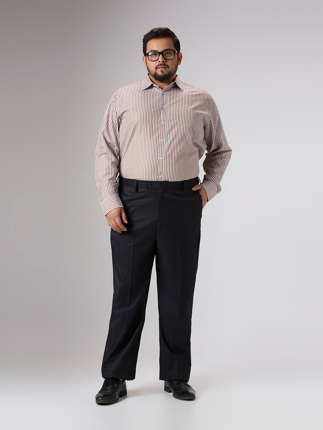 Plus Size Formal Shirt | 4XL - 10XL | 100% Cotton | Brown