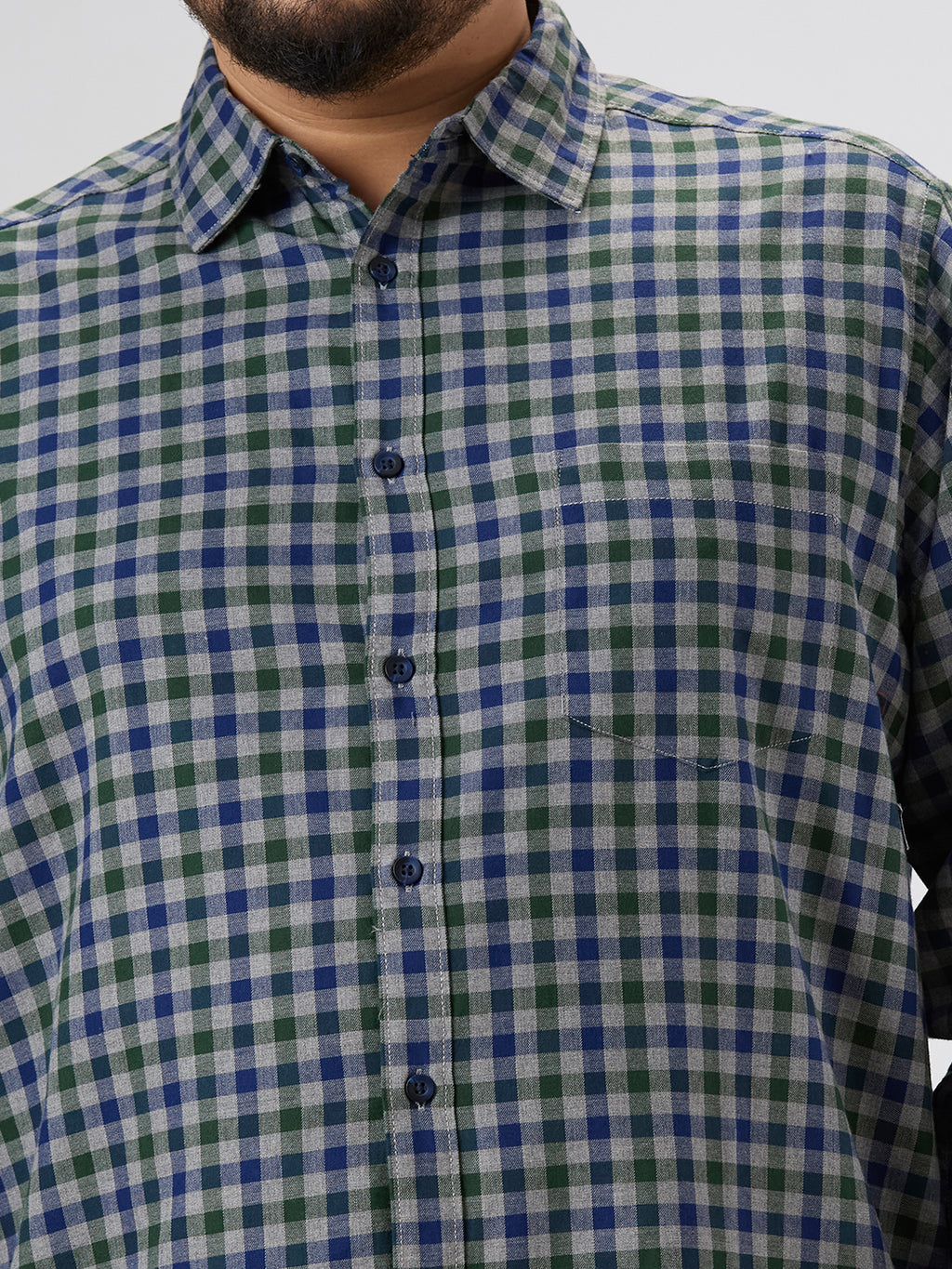 Plus Size Casual Shirt | 4XL-10XL | 100% Cotton | Blue