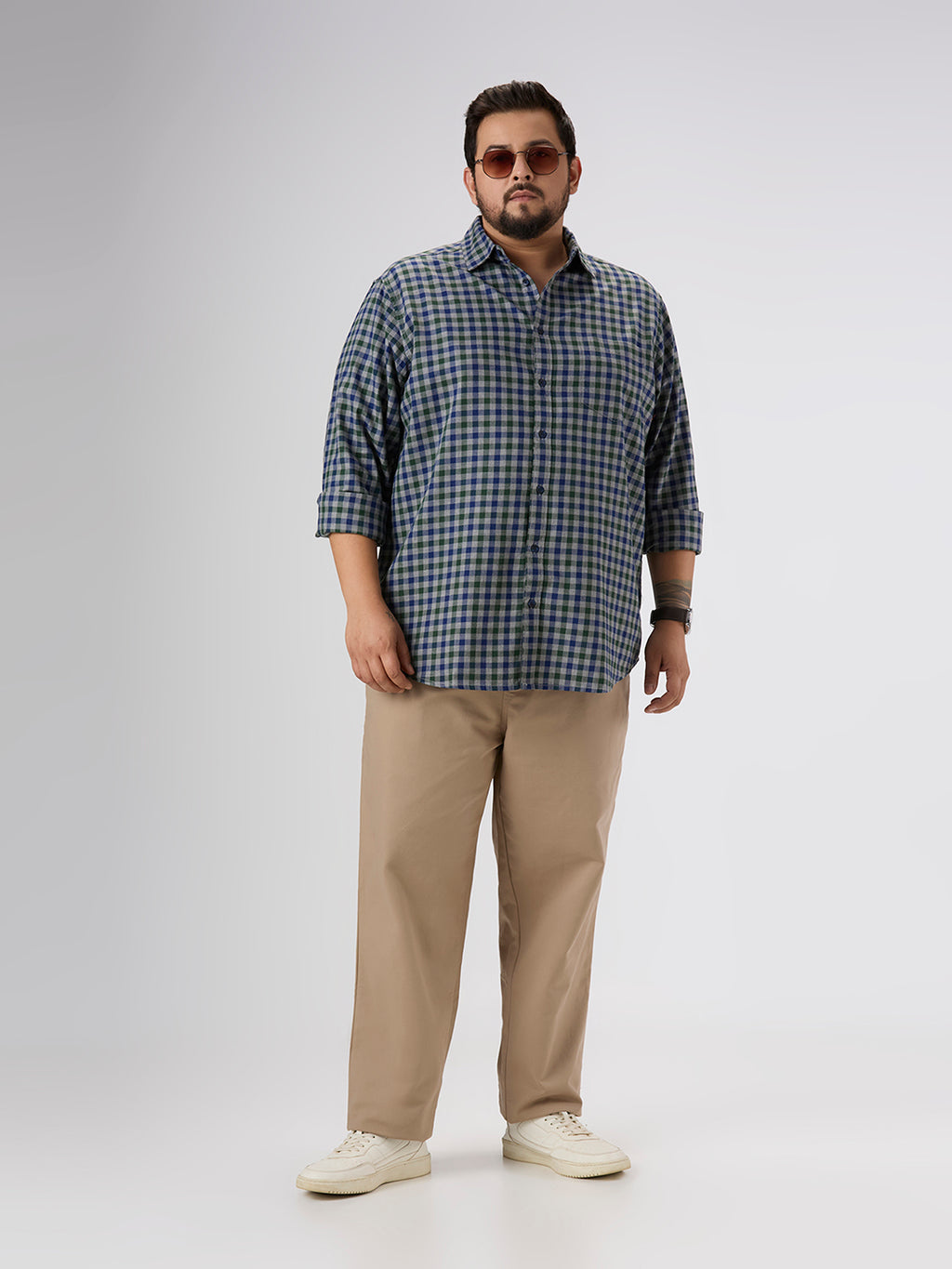 Plus Size Casual Shirt | 4XL-10XL | 100% Cotton | Blue