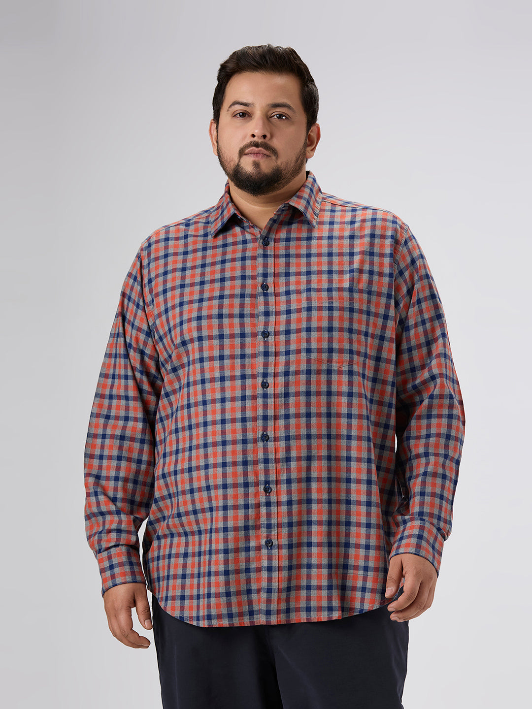 Plus Size Casual Shirt | 4XL-10XL | 100% Cotton | Red