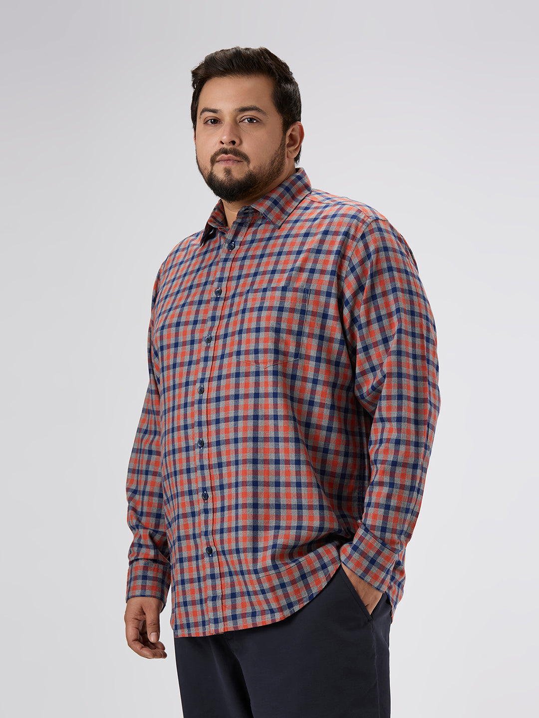 Plus Size Casual Shirt | 4XL-10XL | 100% Cotton | Red