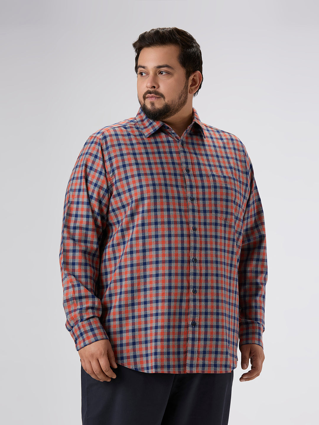 Plus Size Casual Shirt | 4XL-10XL | 100% Cotton | Red