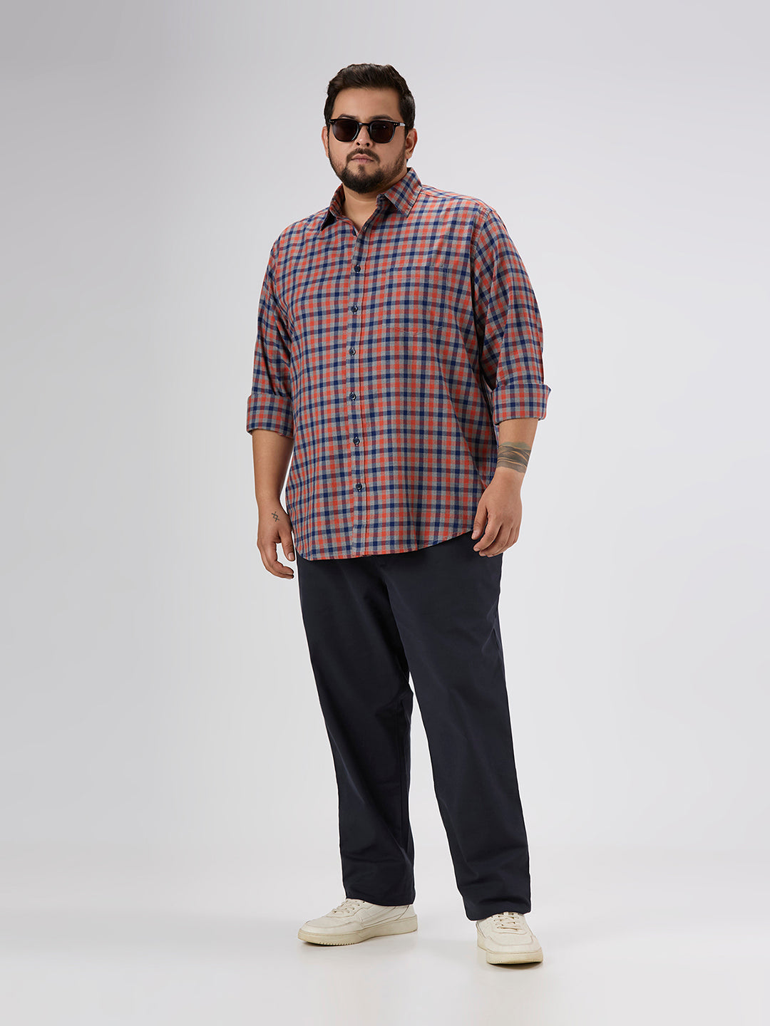 Plus Size Casual Shirt | 4XL-10XL | 100% Cotton | Red