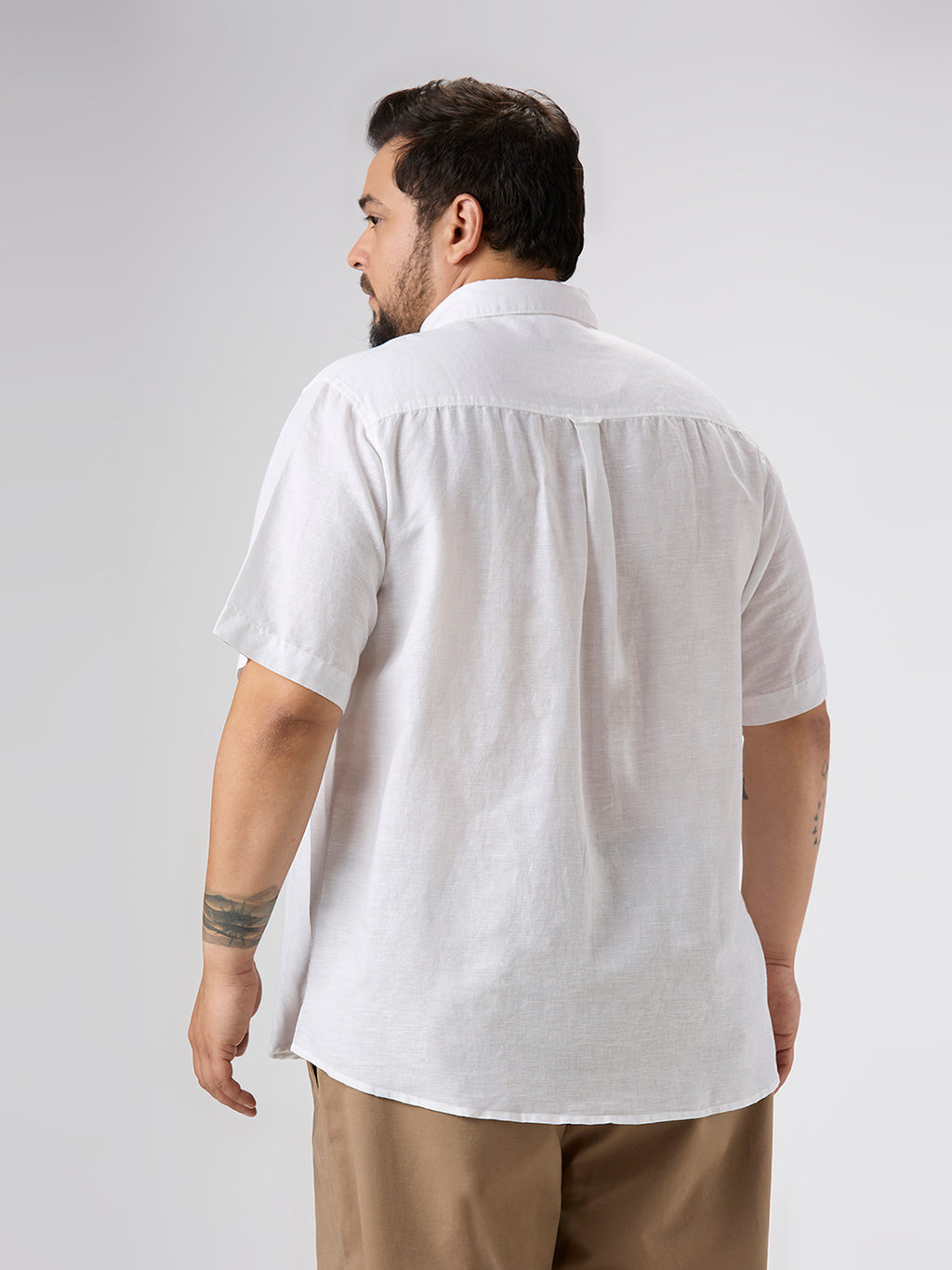 Plus Size Casual Shirt | 4XL-10XL | 100% Linen | White