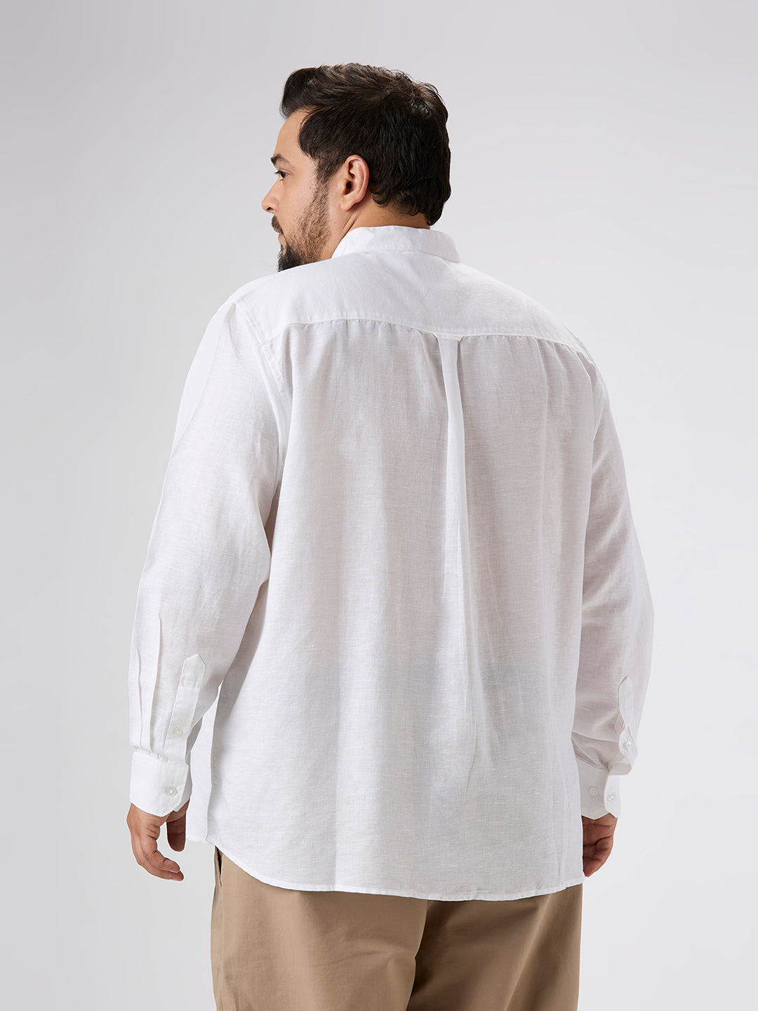 Plus Size Casual Shirt | 4XL-10XL | 100% Linen | White