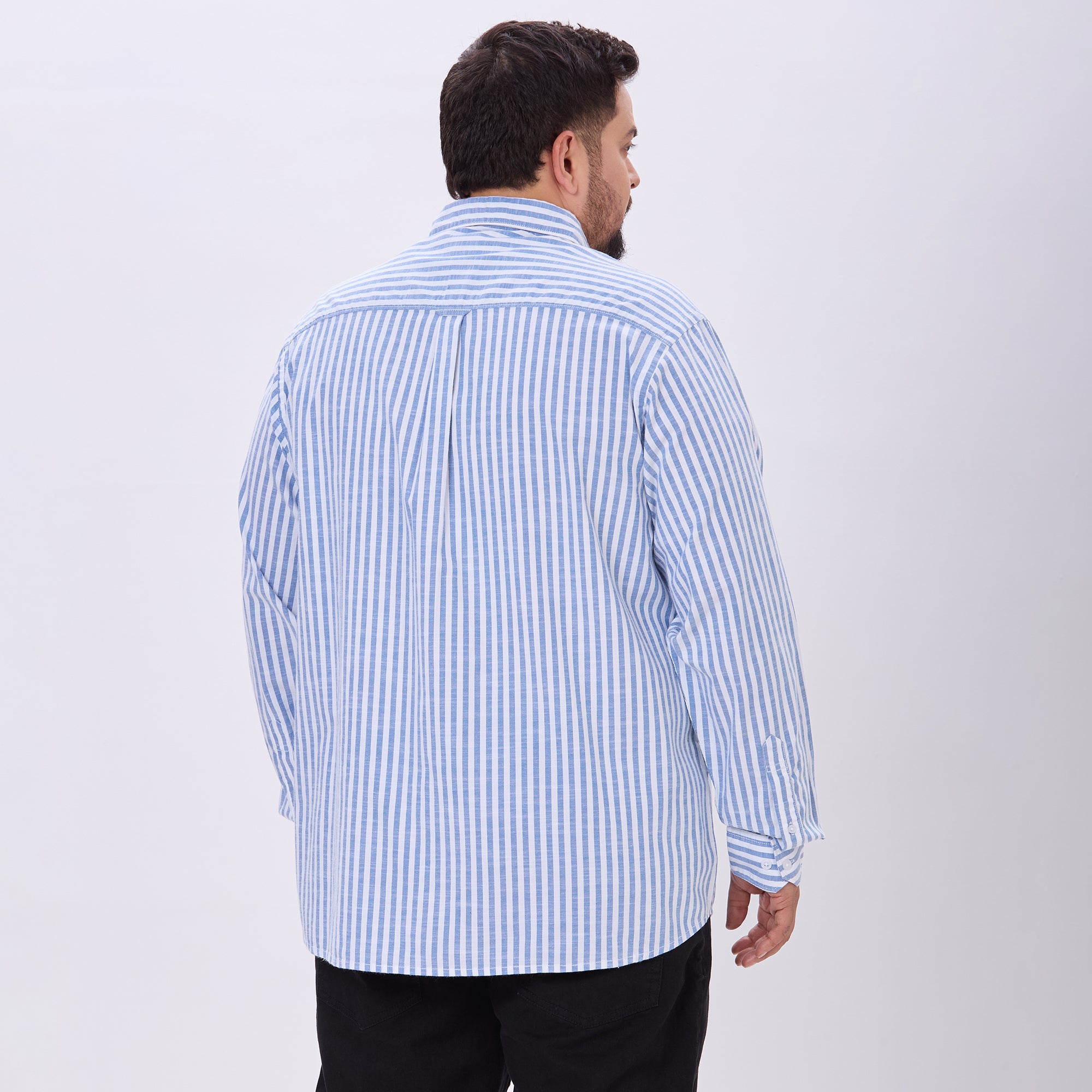Plus Size Casual Shirt | 4XL-10XL | 100% Cotton | Blue