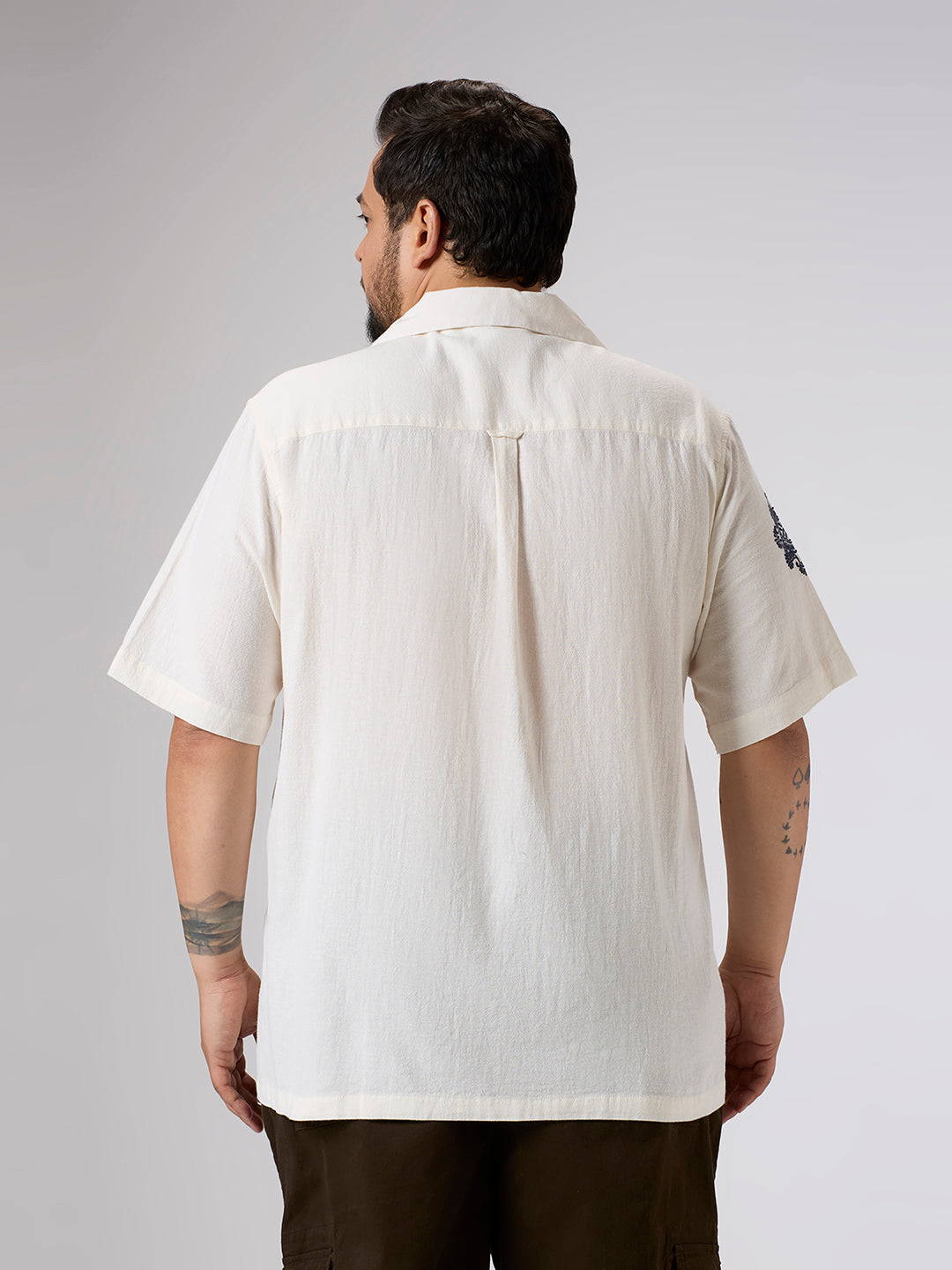 Plus Size Casual Shirt | 4XL-10XL | 100% Cotton | Off White